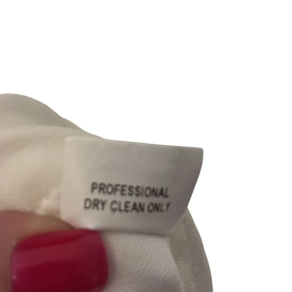 Charles Chang-Lima White Sleeveless Asymmetrical Dress With Button Back & Jewel - Picture 12 of 13